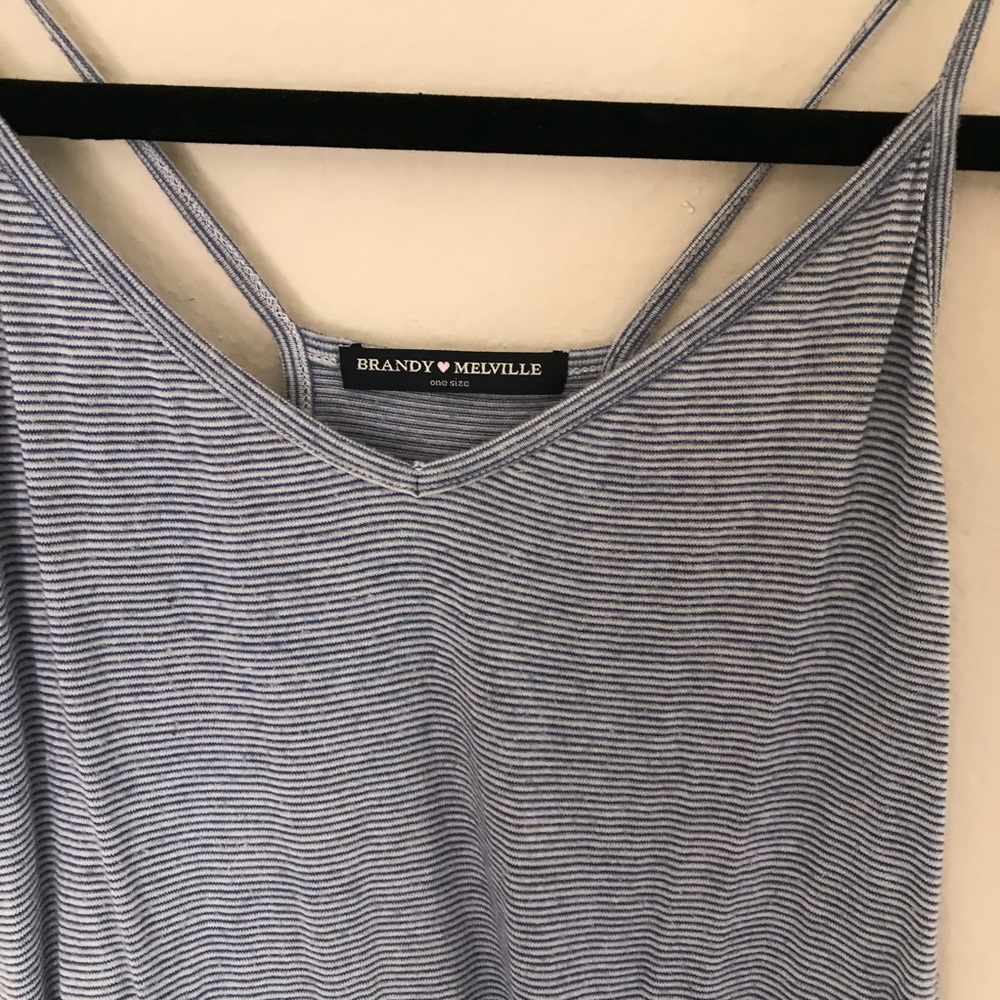 Blue striped brandy Melville romper